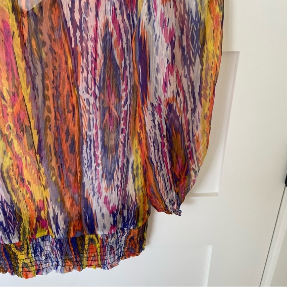 Lucky Brand Colorful Sheer Blouse - Picture 7 of 8